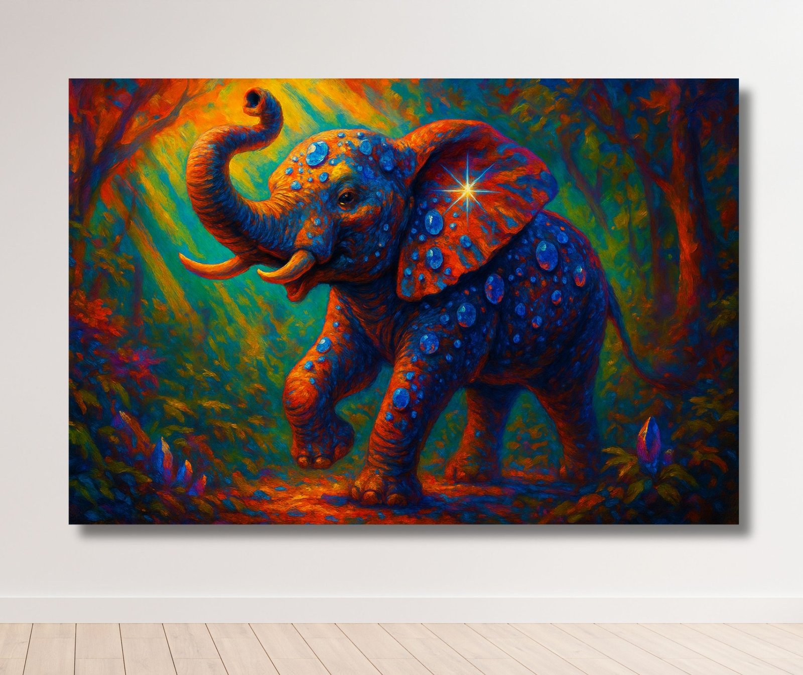 Canvas Painting Of Elephant