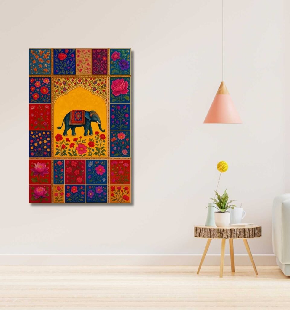 mughal Empire royal elephant painting for wall decor 1
