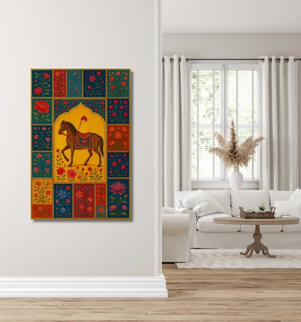 mughal royal horse painting 1