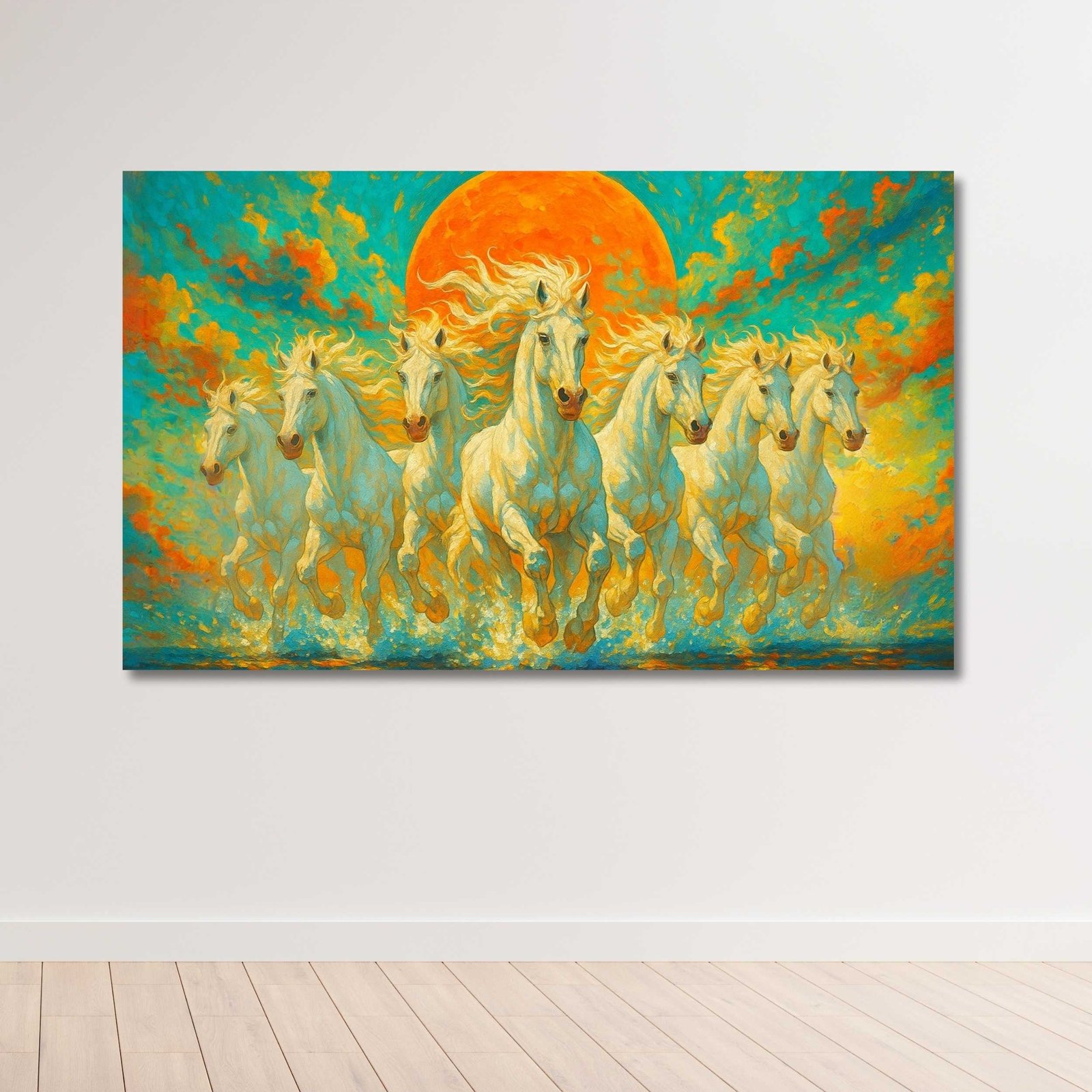 7 running horse painting