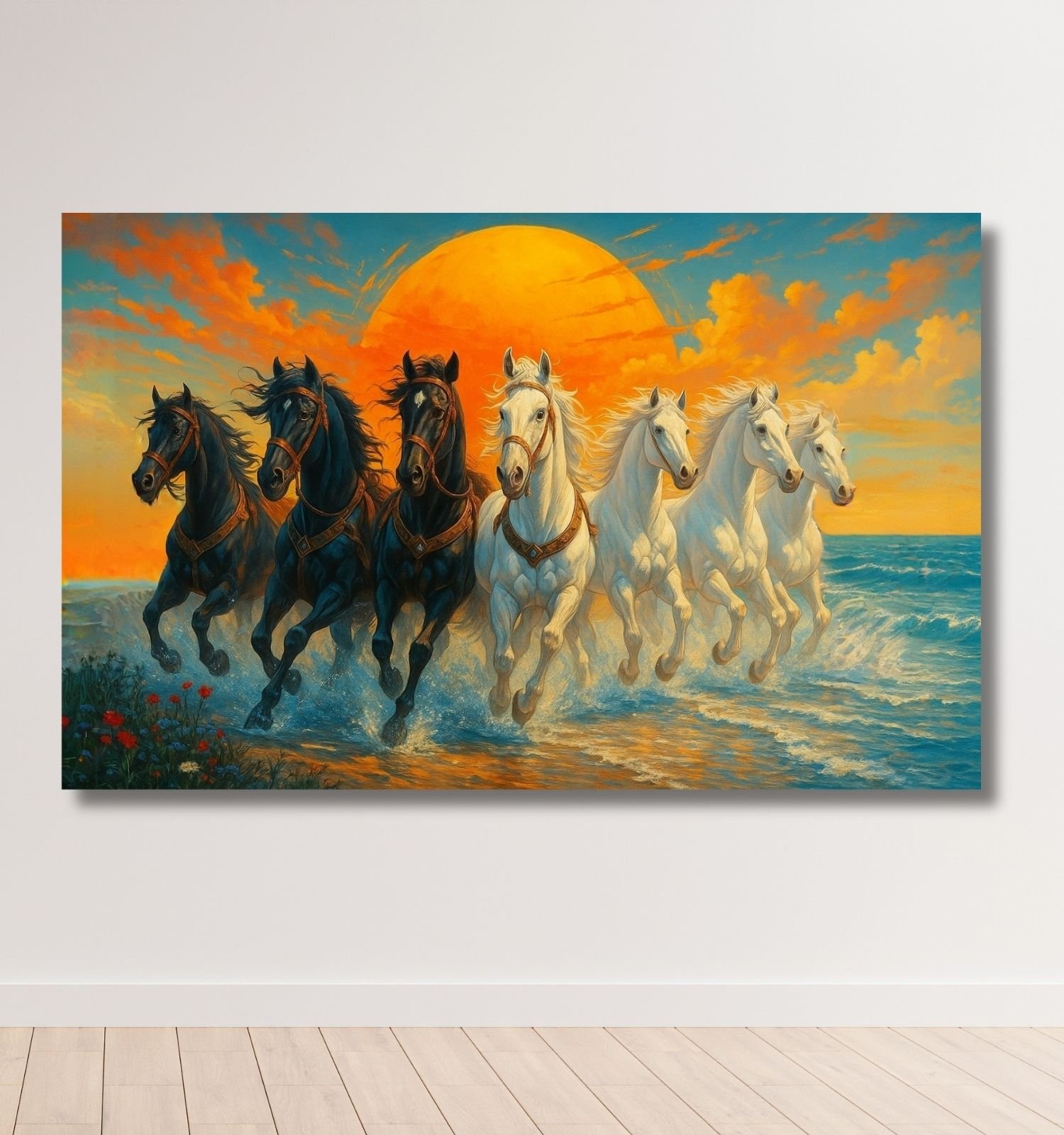 7 Horse Canvas Painting
