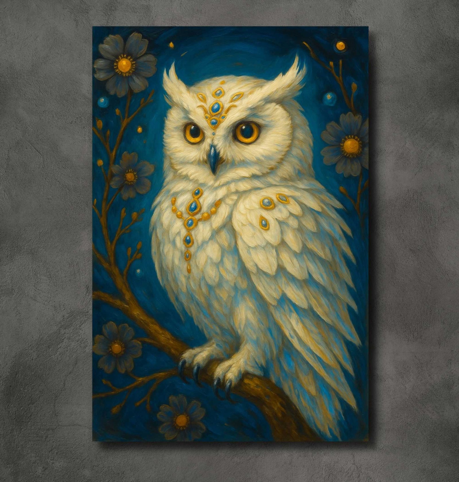 Owl Painting Vastu white color1