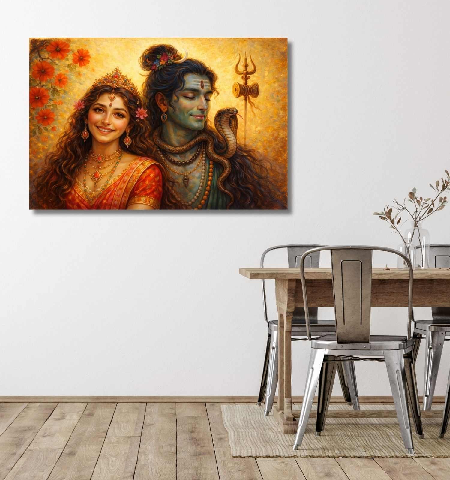 SHIVA PARVATI CANVAS PAINTING 1