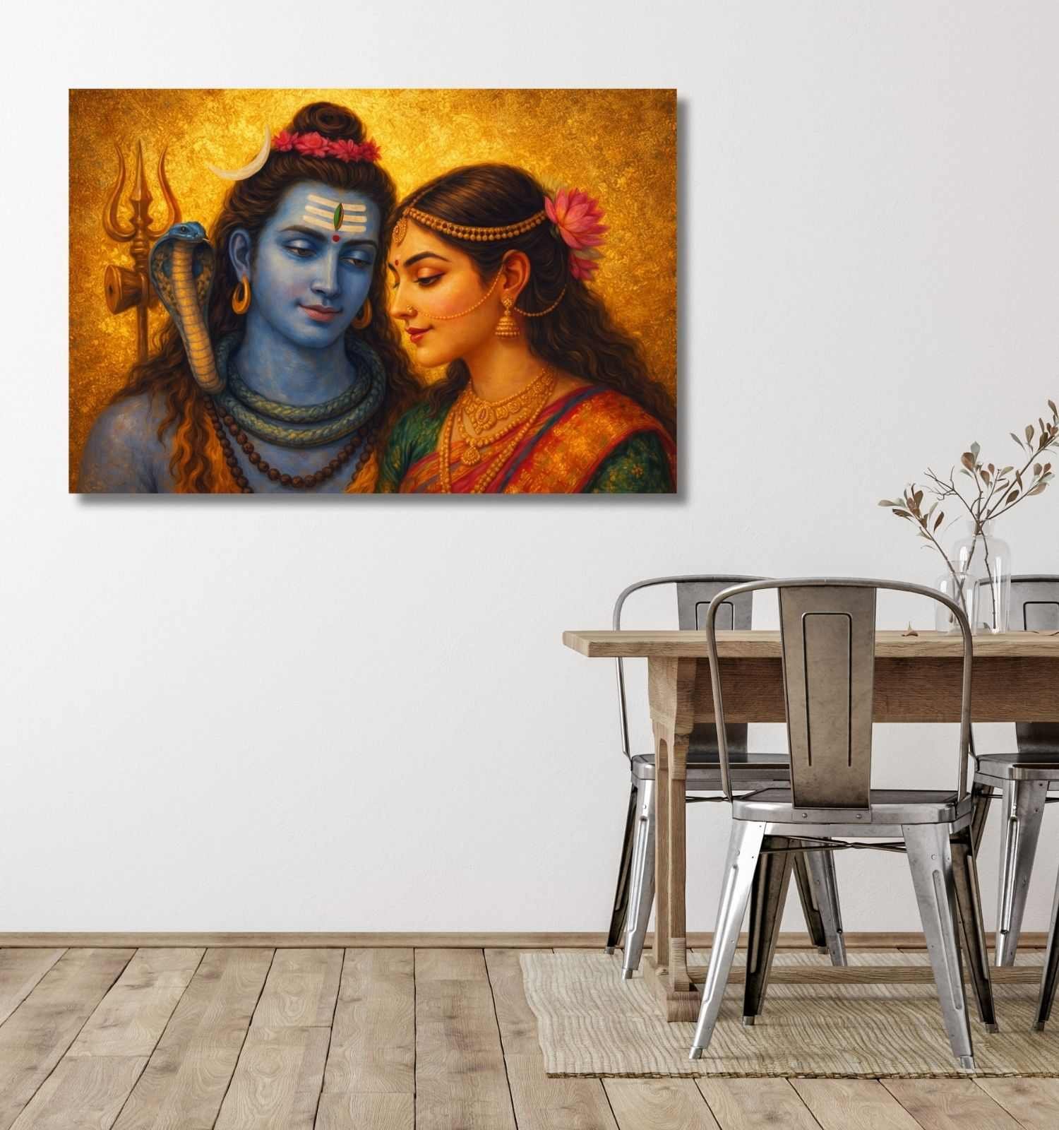 SHIVA PARVATI CANVAS PAINTING 1