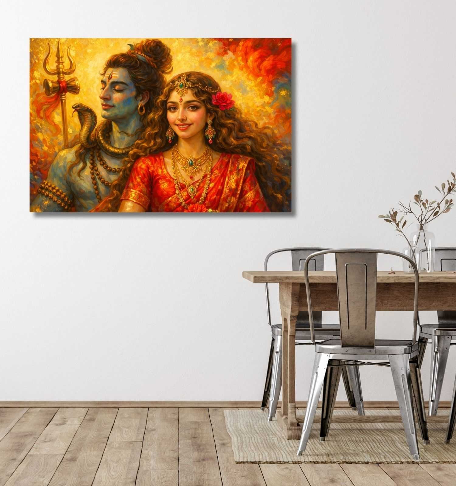 SHIVA PARVATI CANVAS PAINTING 1