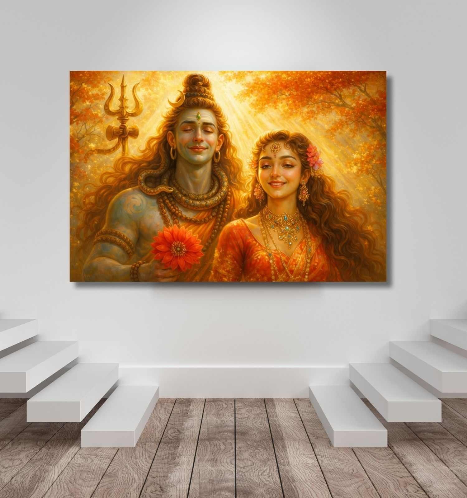 SHIVA PARVATI CANVAS PAINTING 1