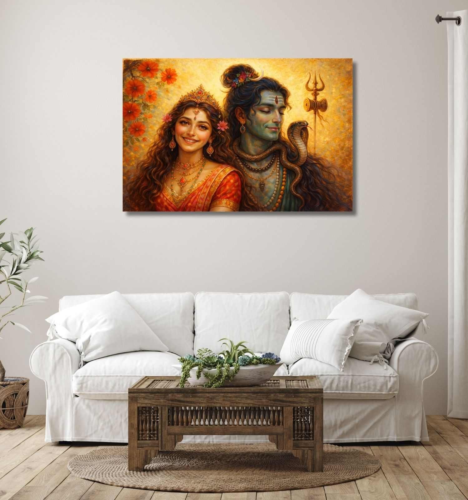 SHIVA PARVATI CANVAS PAINTING 1