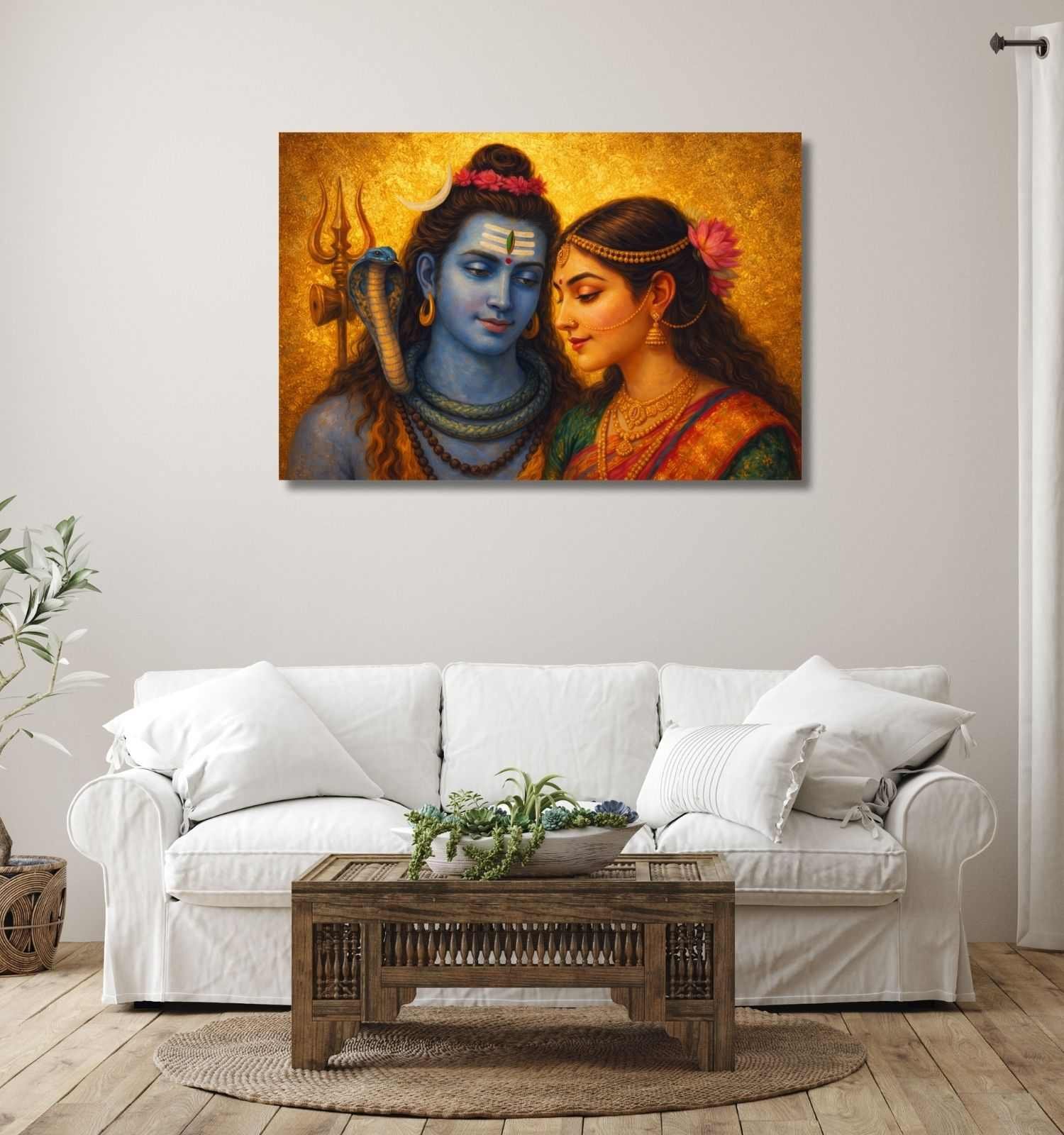 SHIVA PARVATI CANVAS PAINTING 1