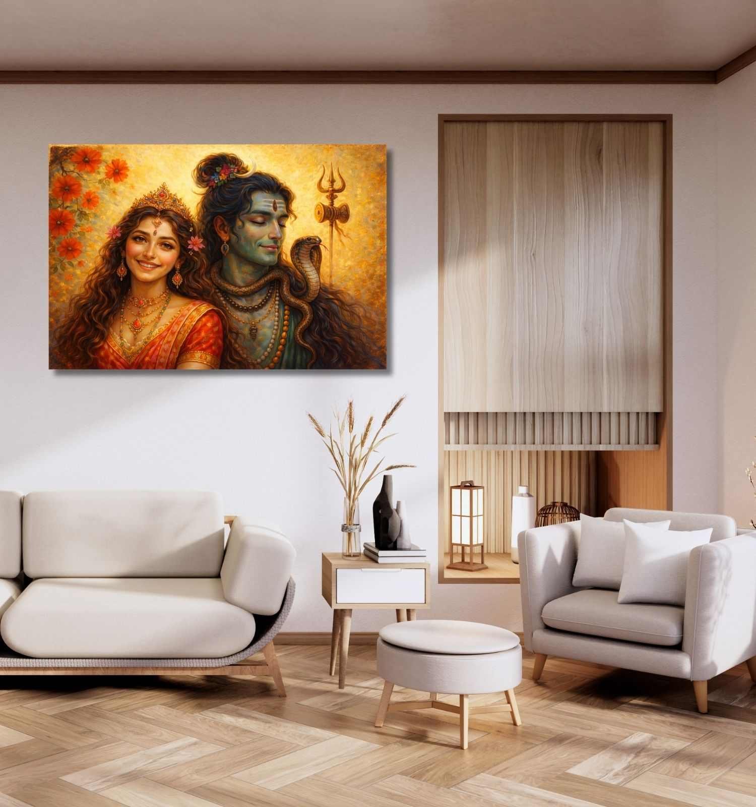 SHIVA PARVATI CANVAS PAINTING 1