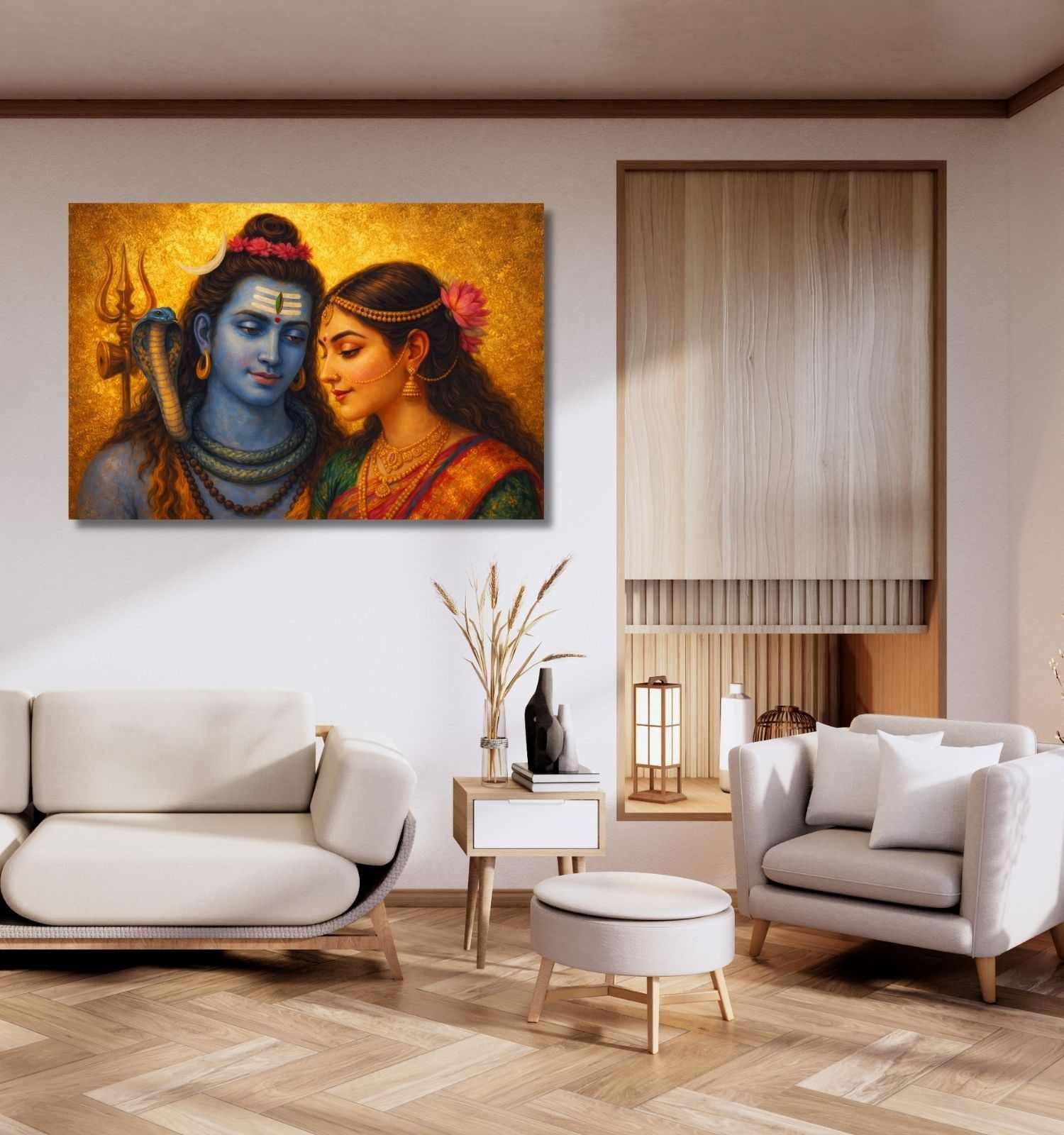 SHIVA PARVATI CANVAS PAINTING 1