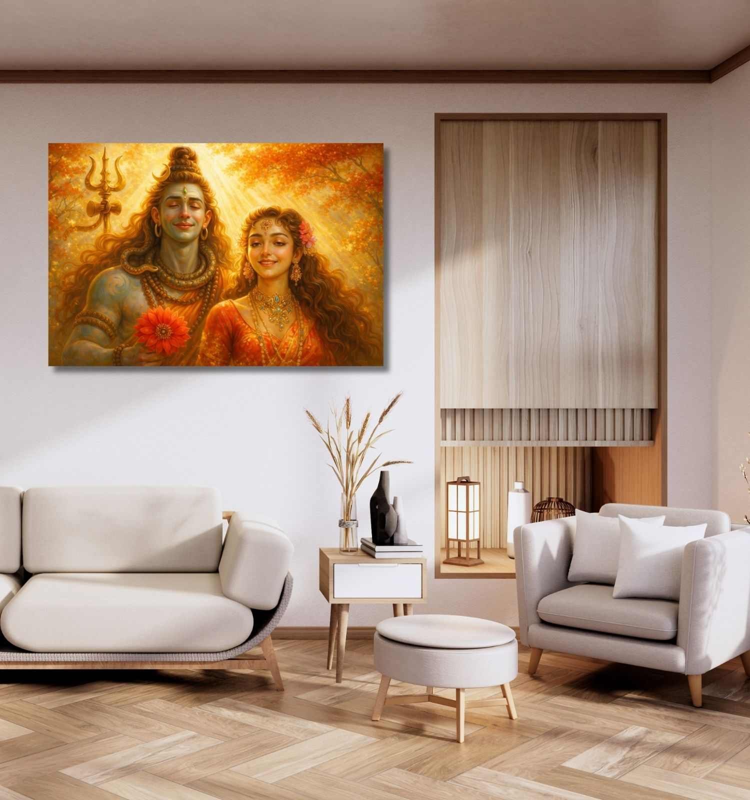 SHIVA PARVATI CANVAS PAINTING 1