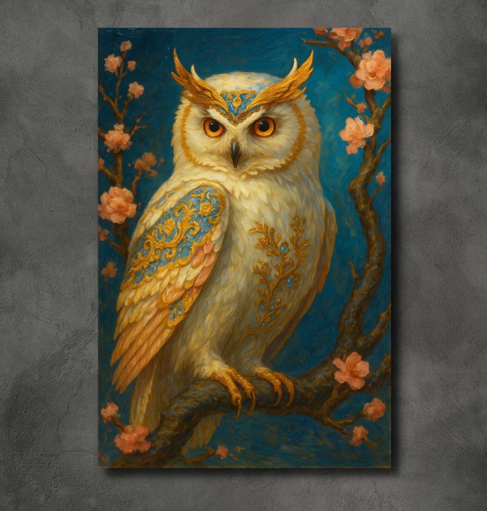 White vastu owl painting2