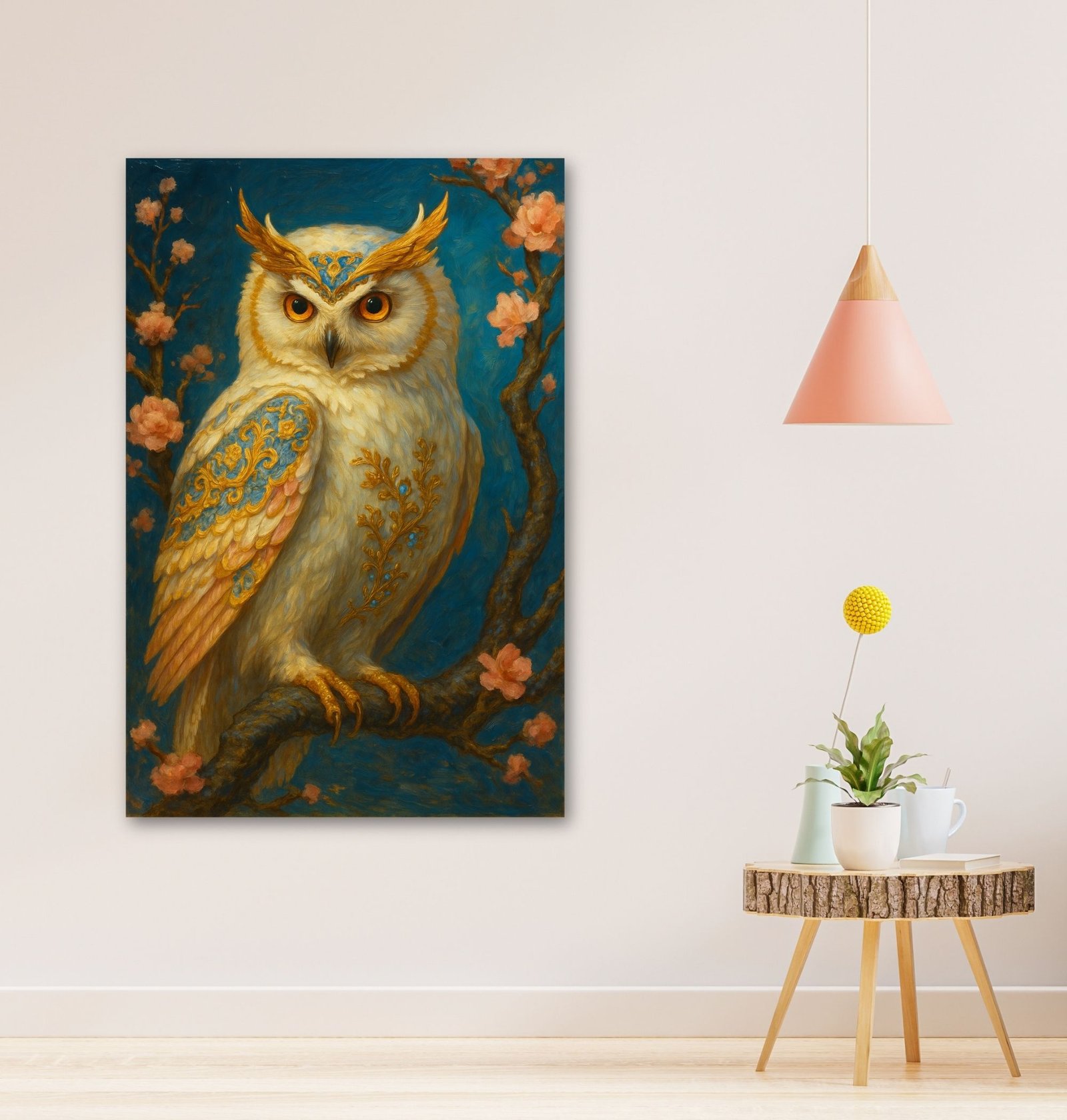 White vastu owl painting2