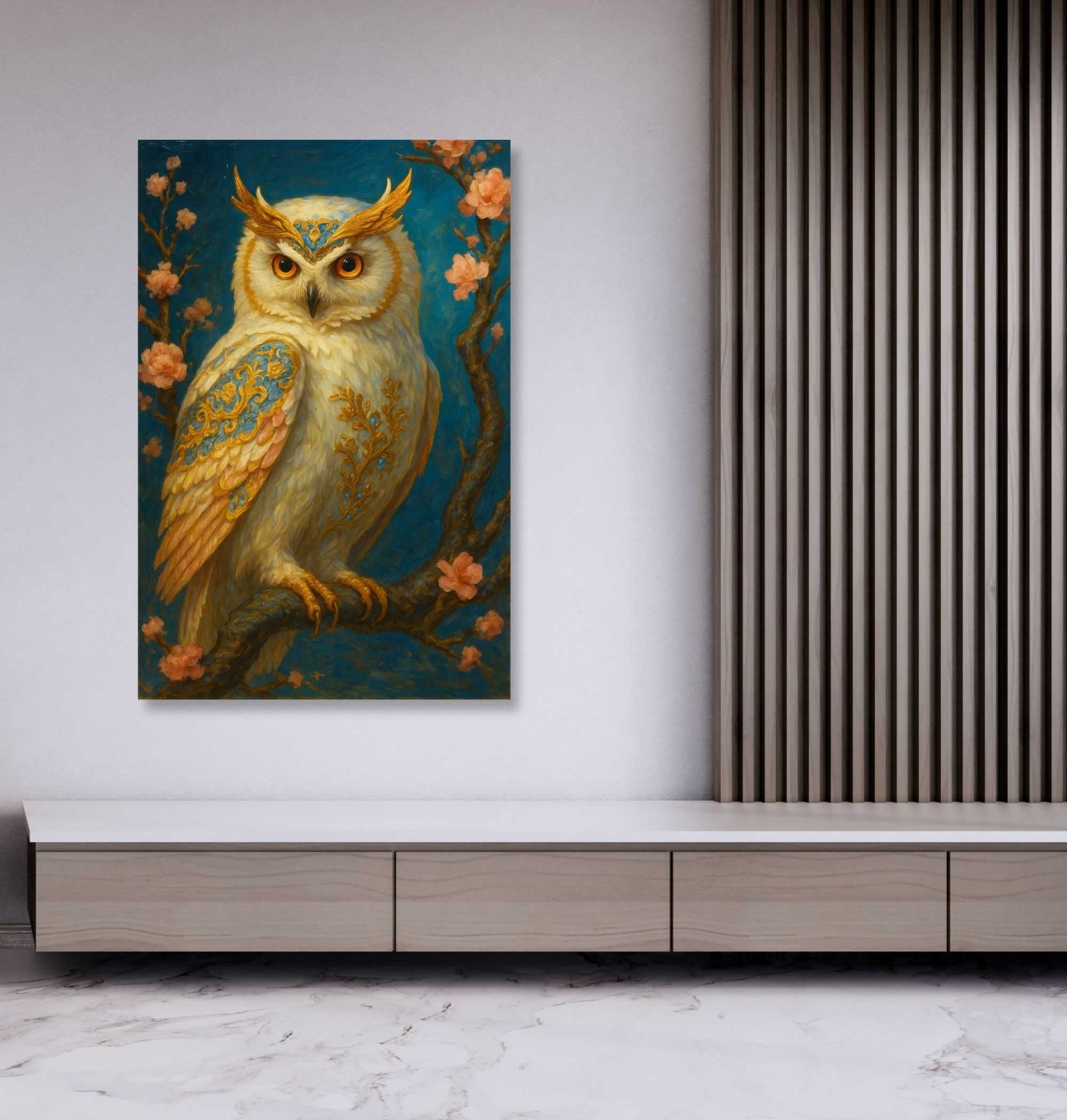 White vastu owl painting2