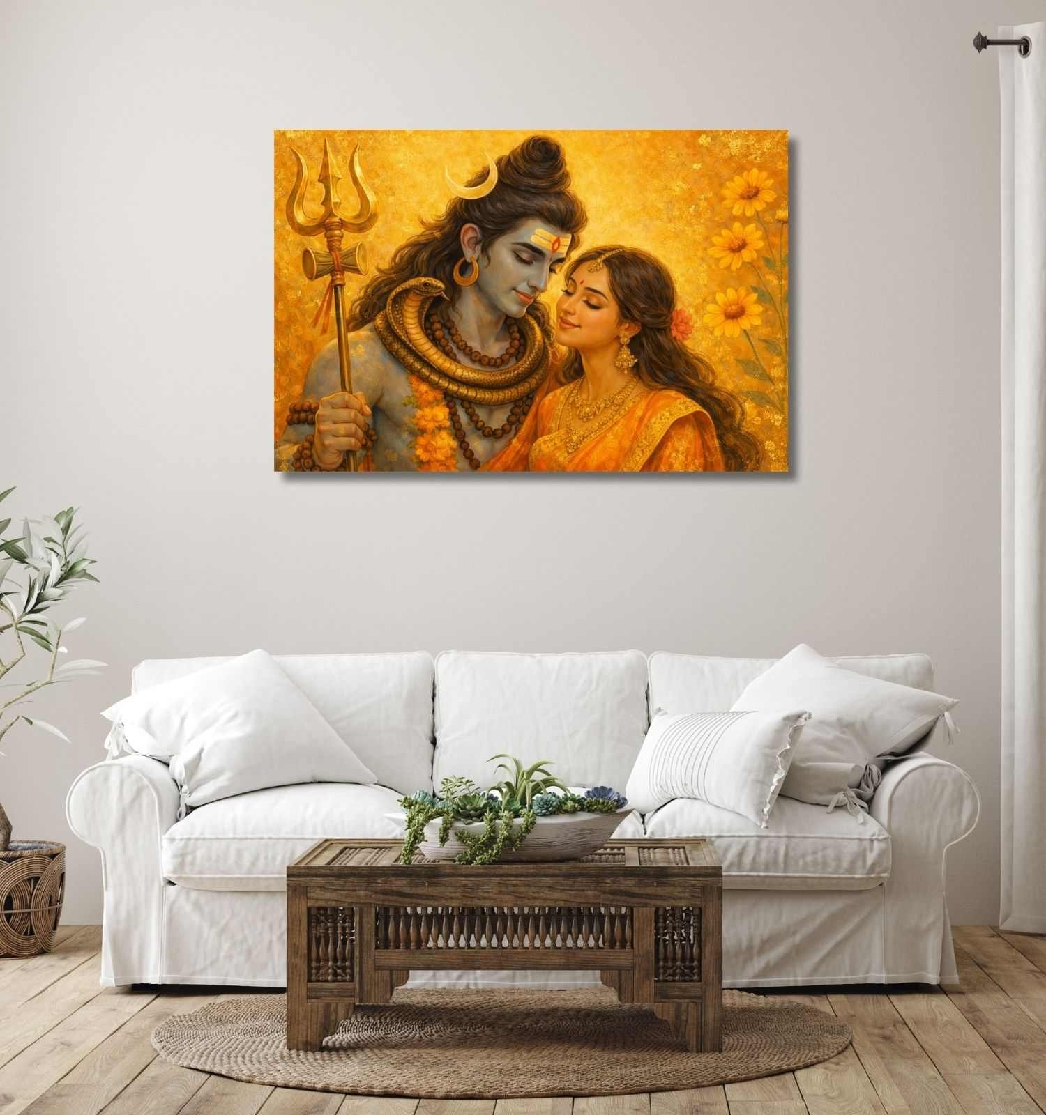 beautiful SHIVA PARVATI CANVAS PAINTING 1