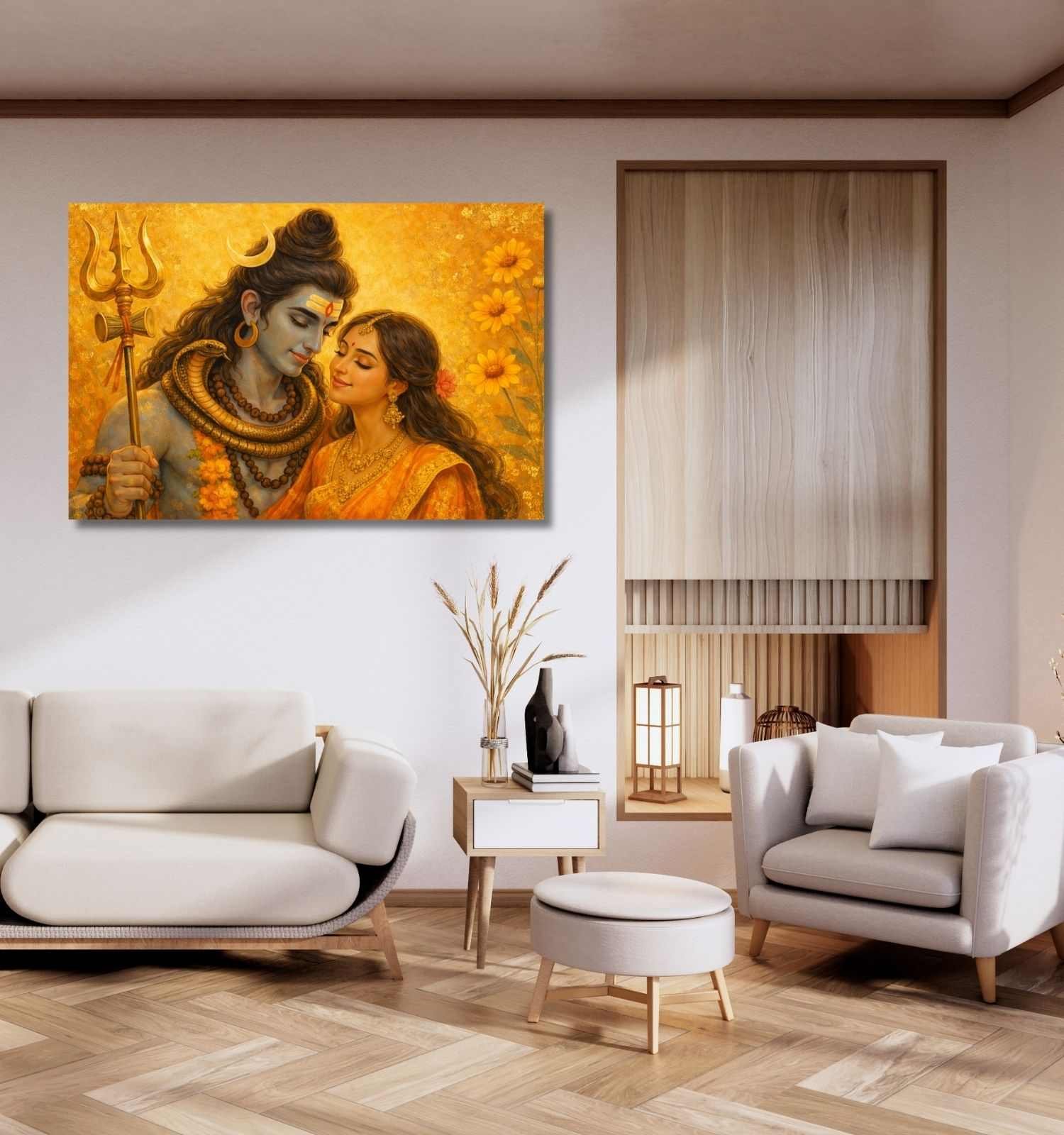 beautiful SHIVA PARVATI CANVAS PAINTING 1