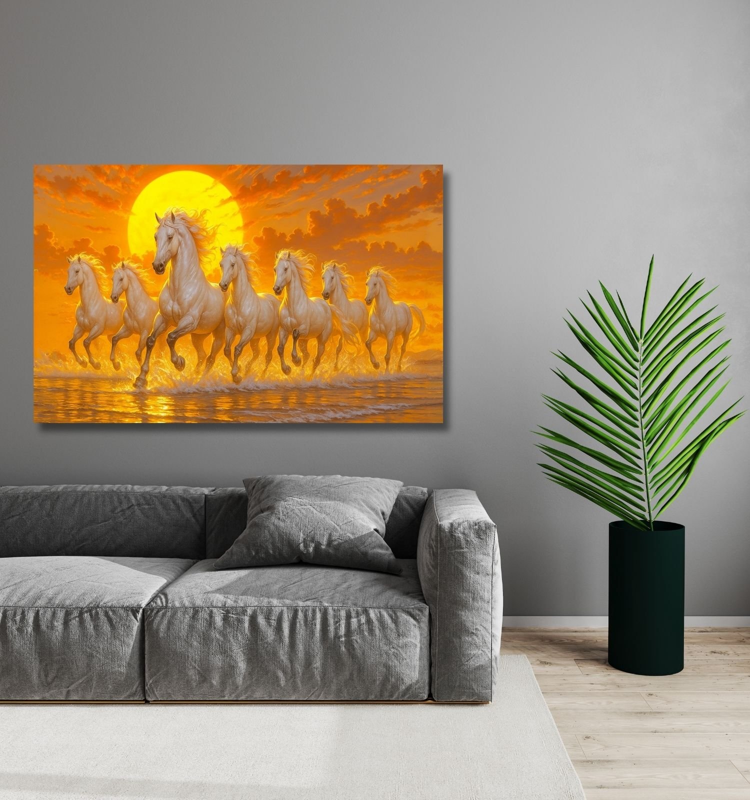 seven horses vastu painting big size1