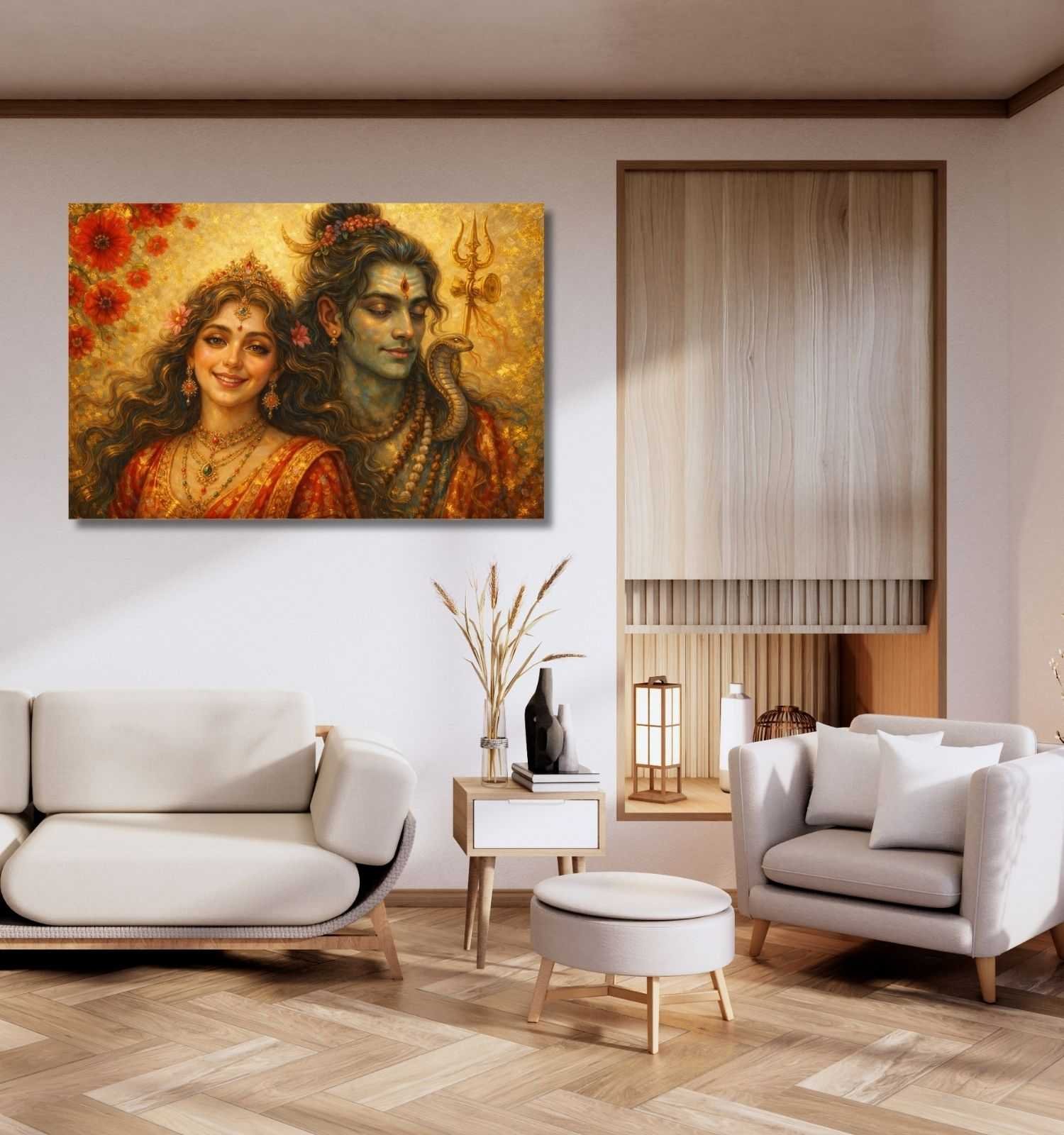 shiv parvaati canvas paintiong1