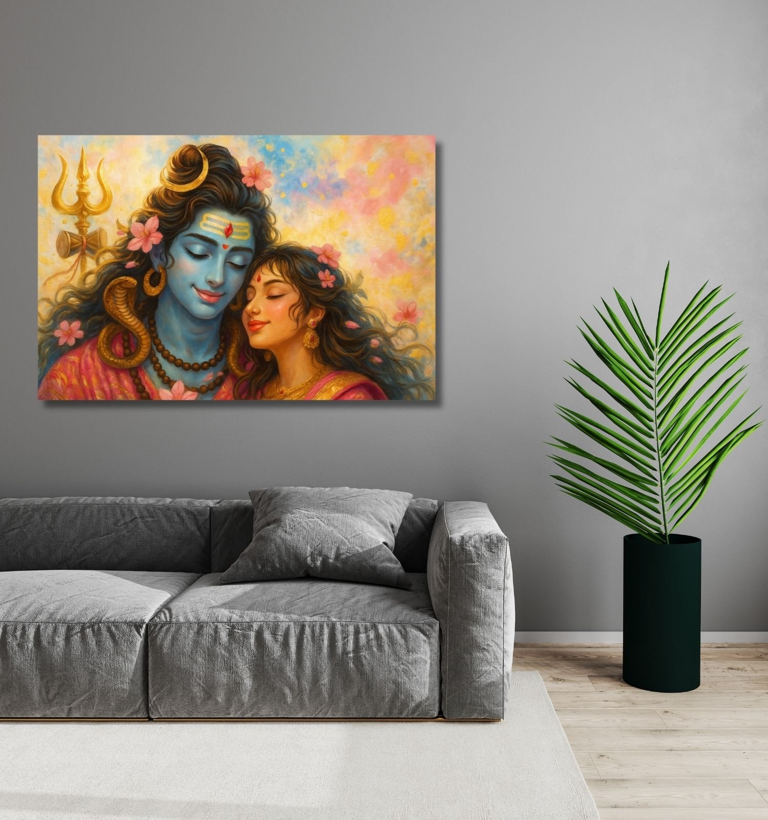shiva parvati canvas painting1