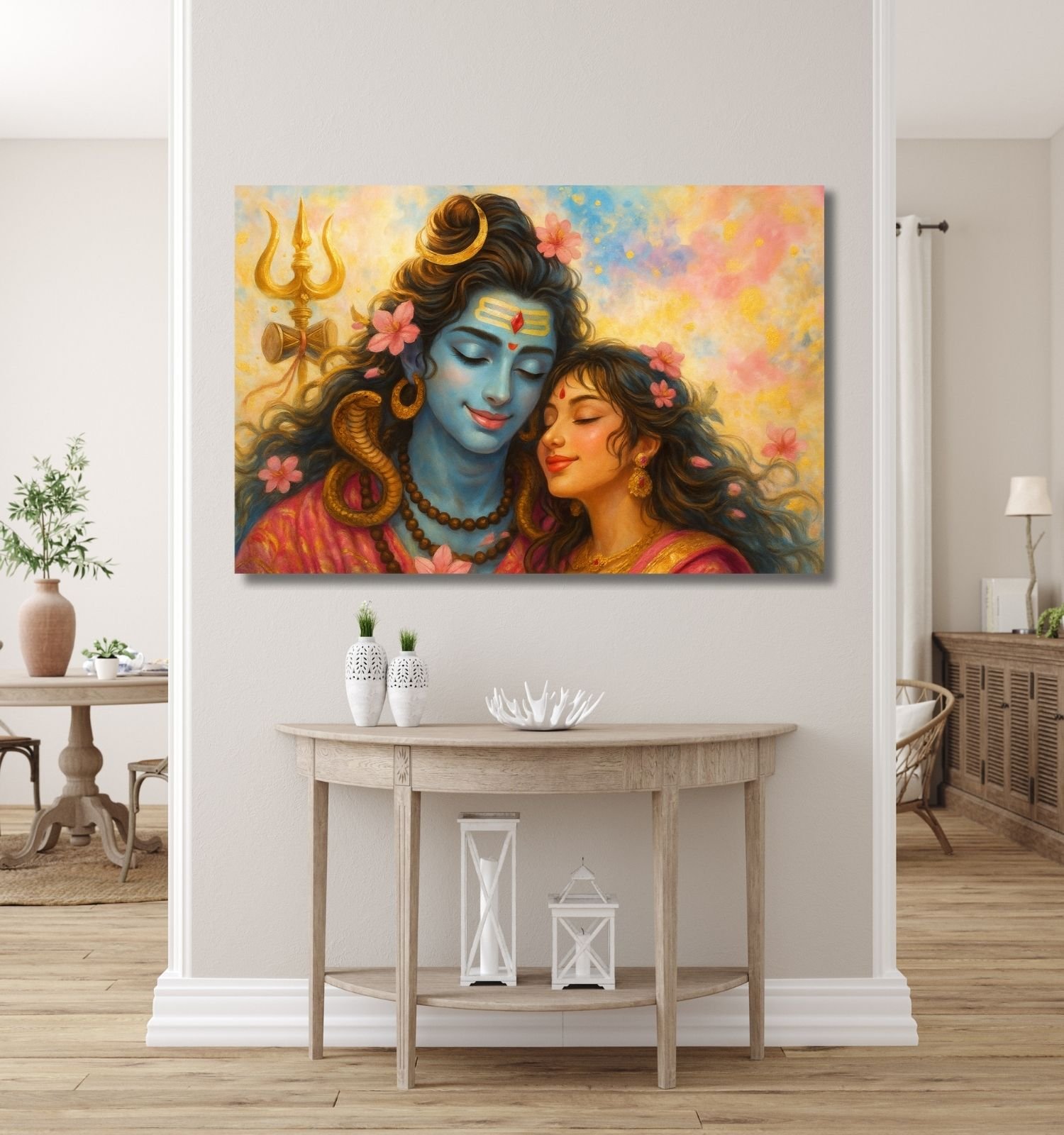 shiva parvati canvas painting1