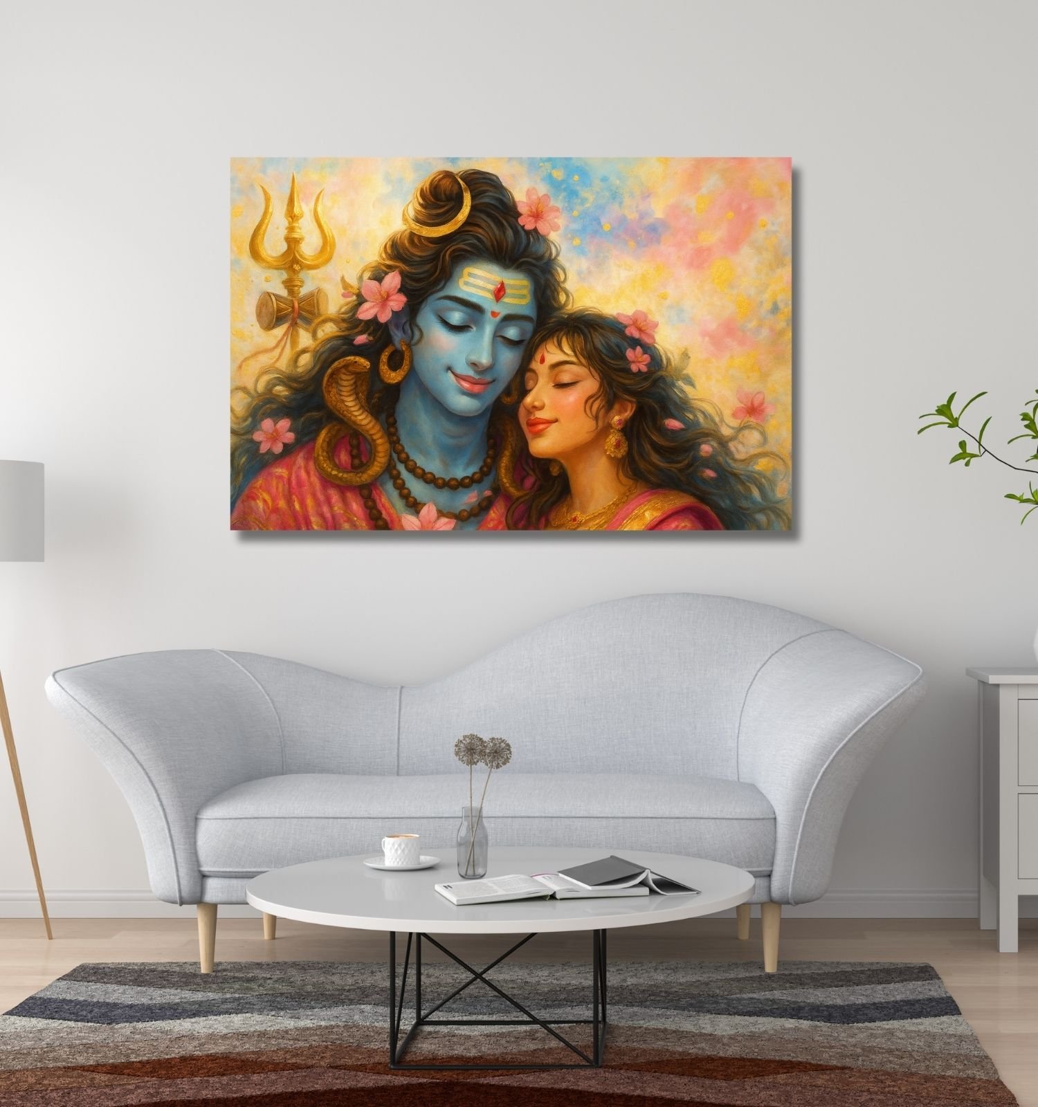 shiva parvati canvas painting1