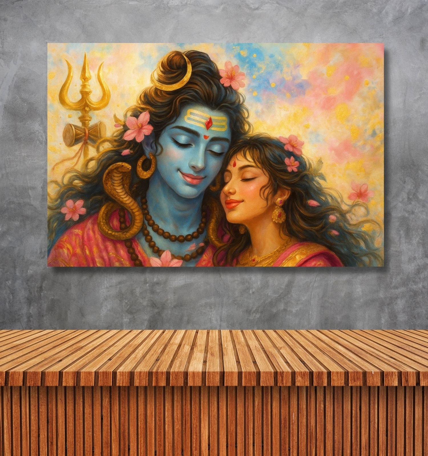 shiva parvati canvas painting1