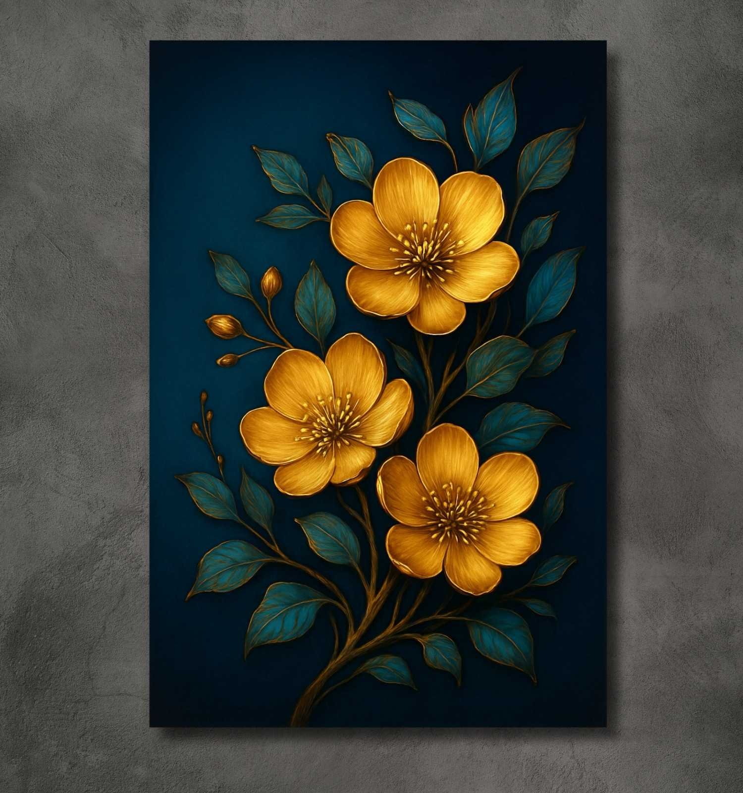 3d flowers canvas painting1