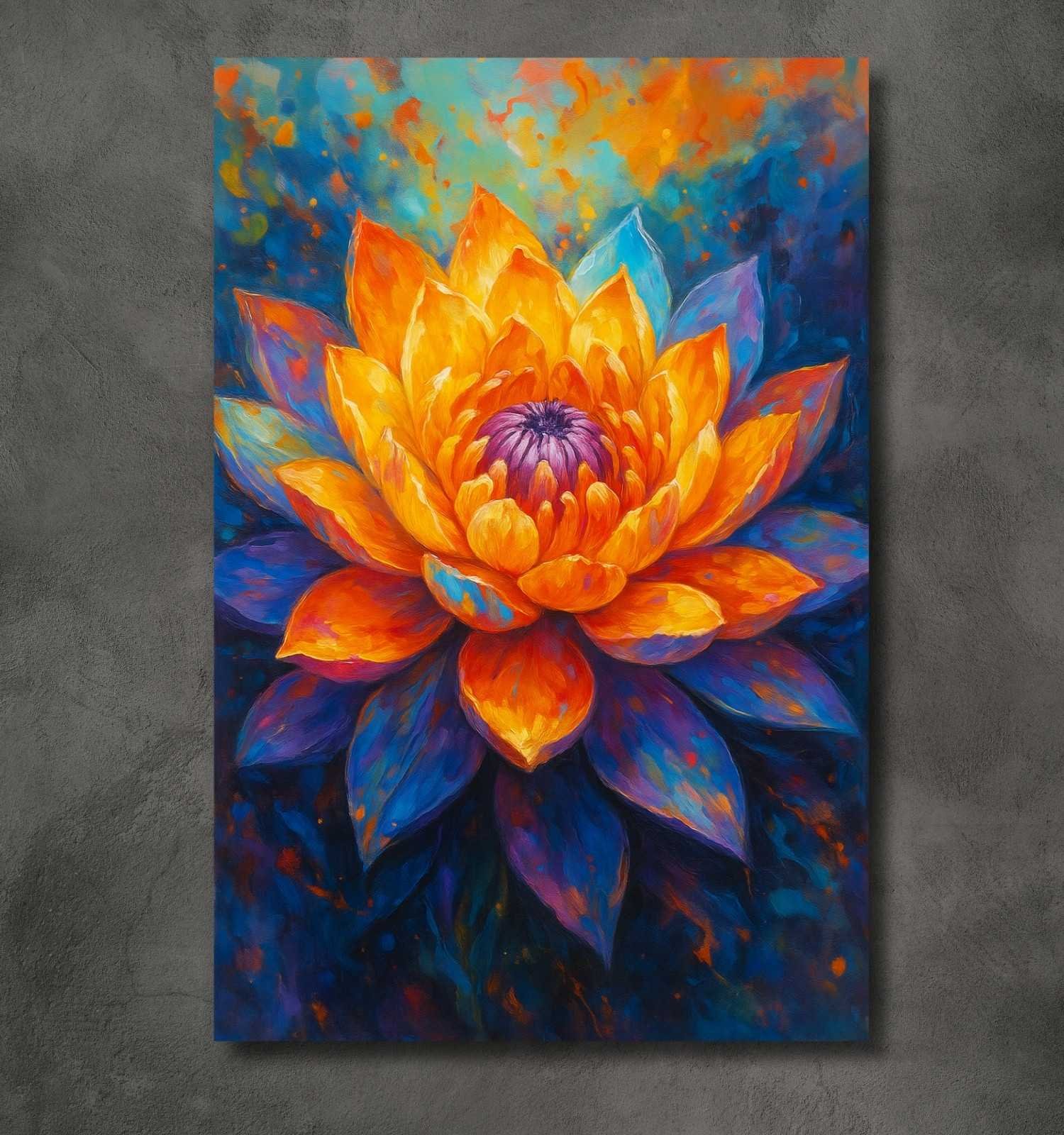 lotus flower canvas painting1