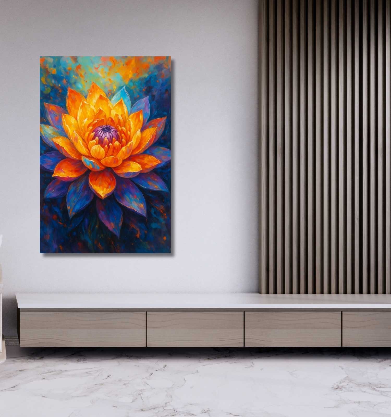 lotus flower canvas painting1