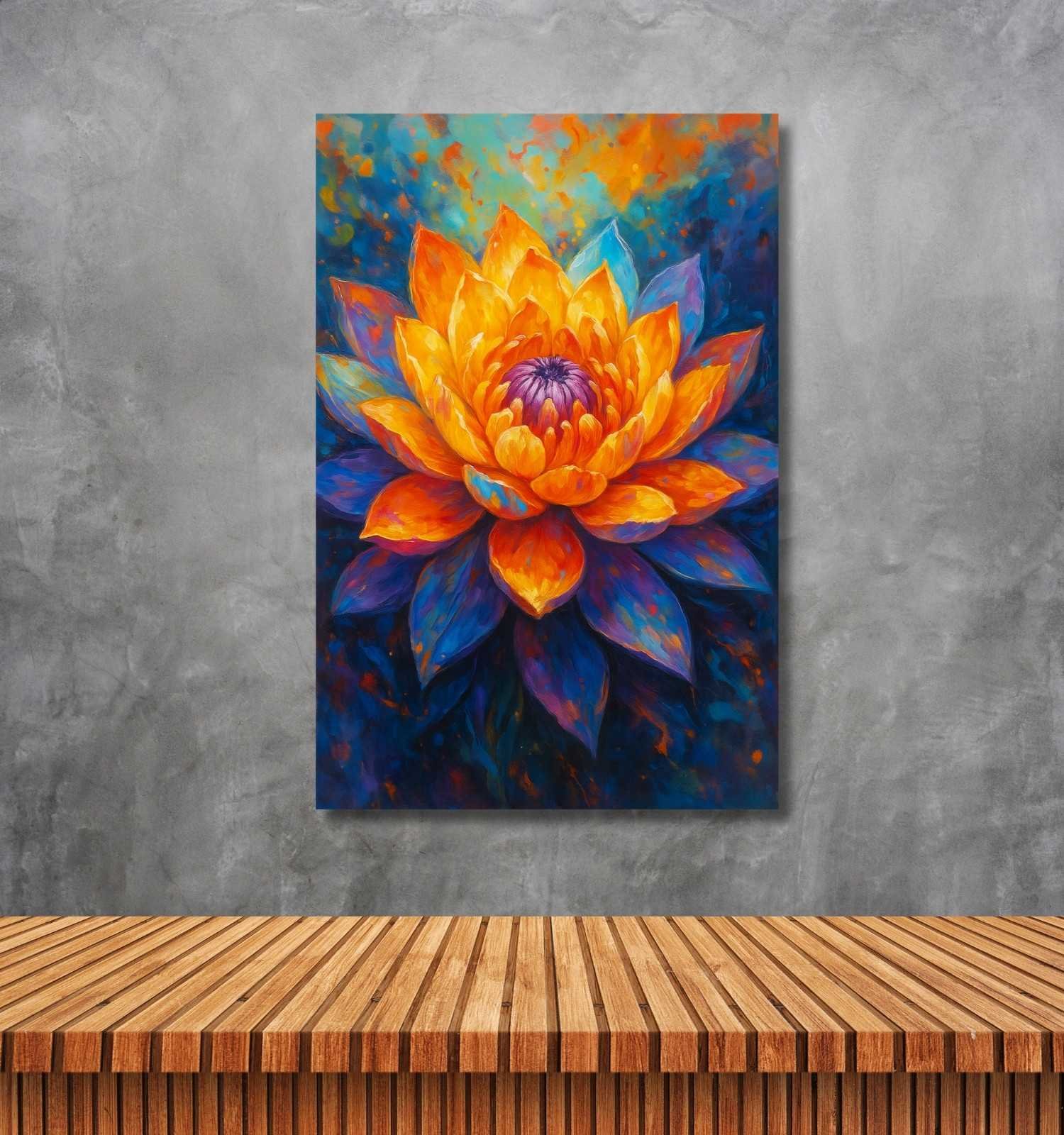 lotus flower canvas painting1