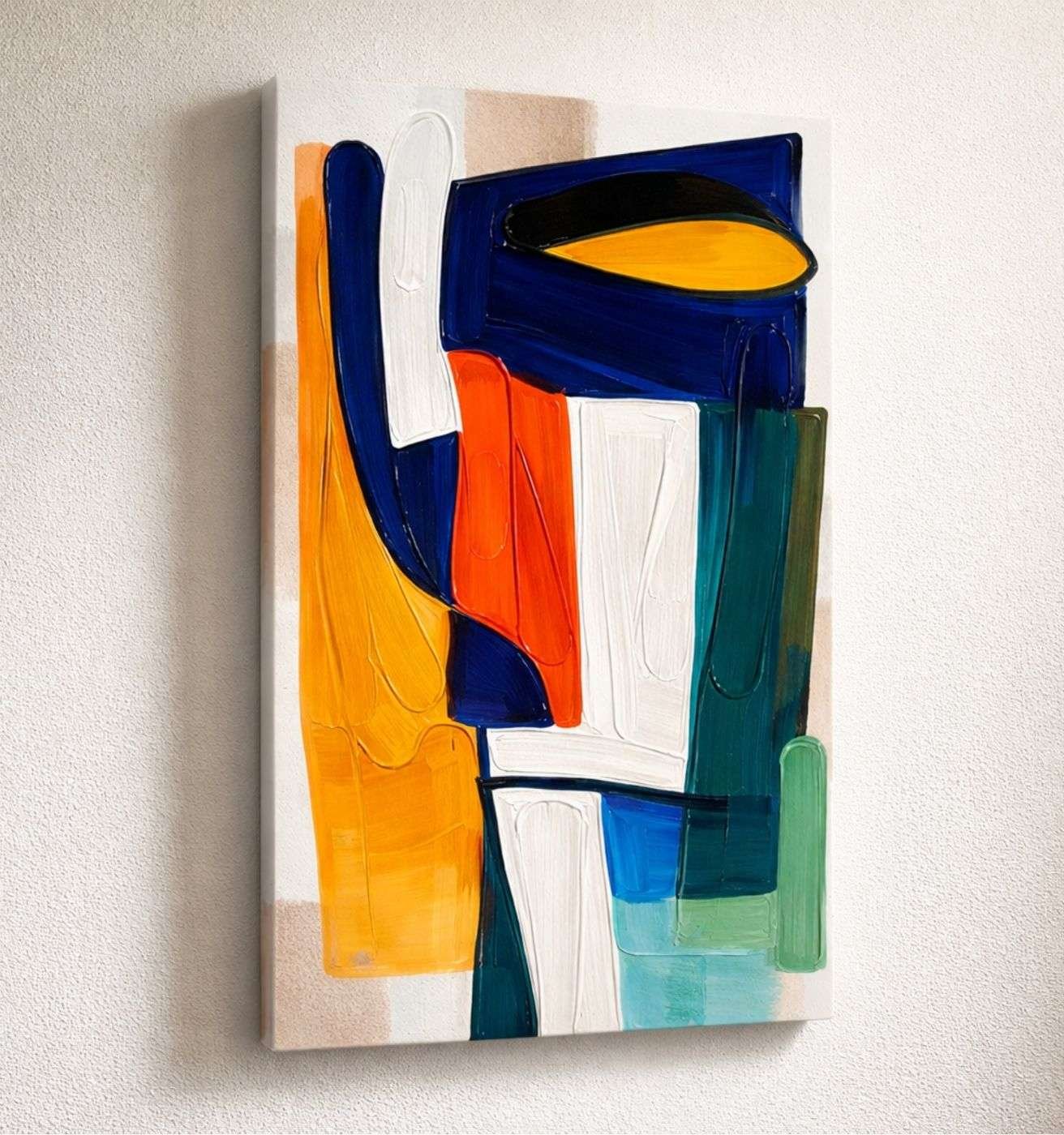 Colorful Abstract Texture Wall Art Modern Painting For Living Room | Modern Art Canvas Painting & Modern Abstract Canvas Painting by KunjCart