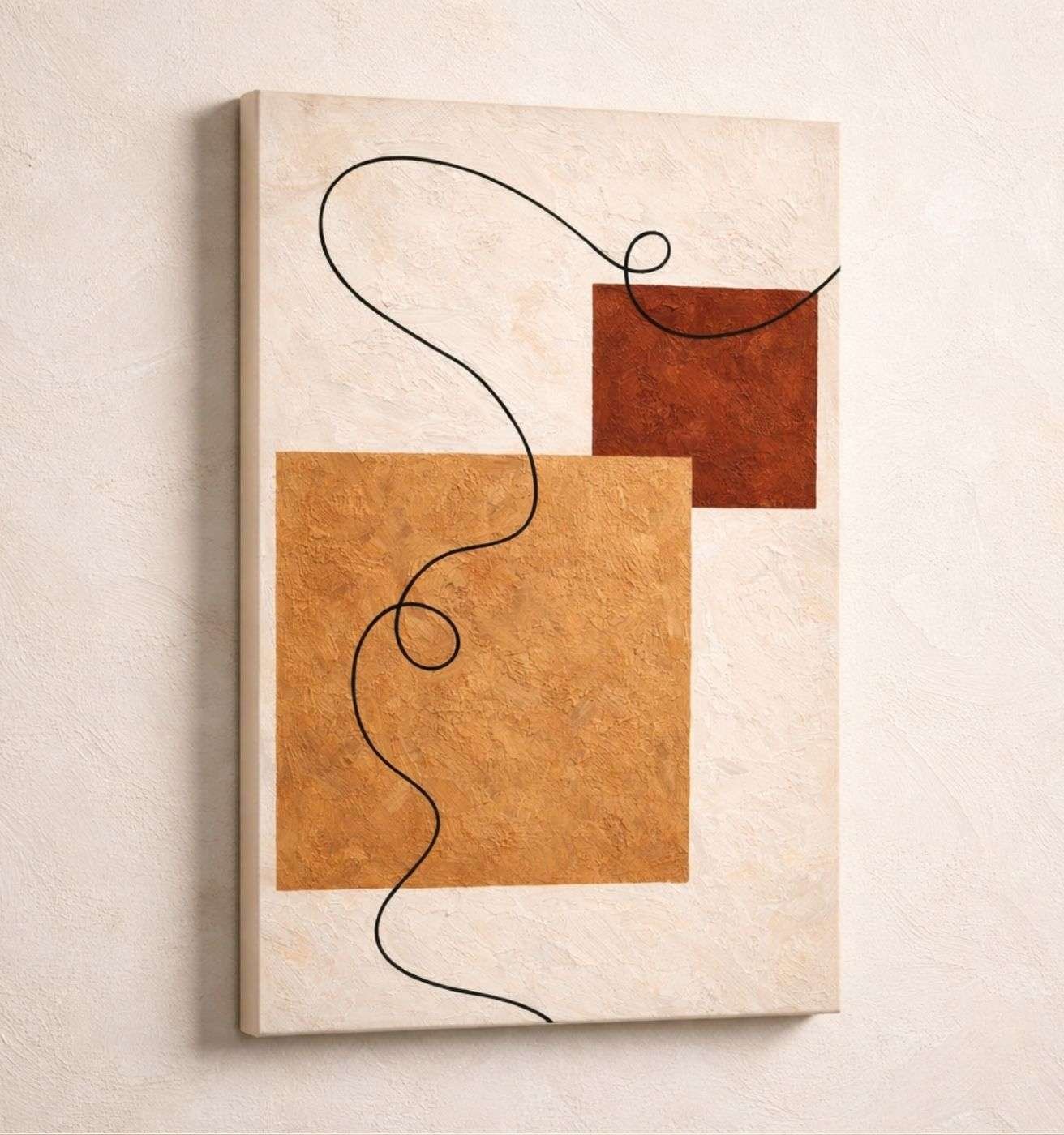 Abstract Line Design Modern Art Canvas Painting | Modern Abstract Canvas Painting & Modern Painting For Living Room by KunjCart