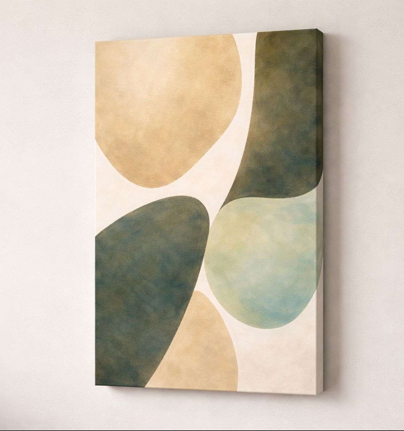 Modern Painting For Living Room Abstract Organic Shapes Wall Art | Modern Art Canvas Painting & Modern Abstract Canvas Painting by KunjCart