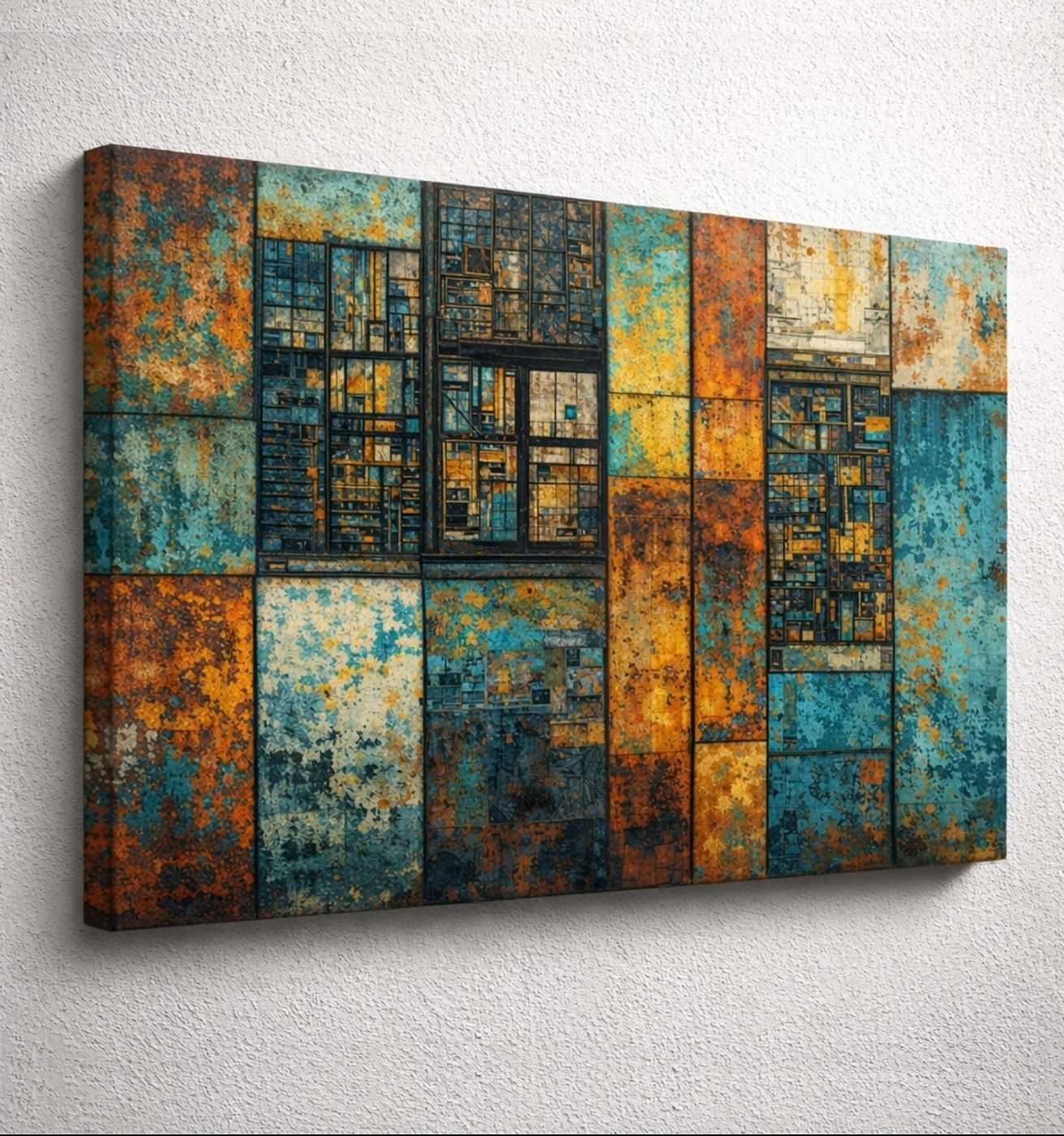Modern Art Canvas Wall Painting For Living Room Abstract Geometric Texture Artwork – Modern Abstract Canvas Painting | KunjCart