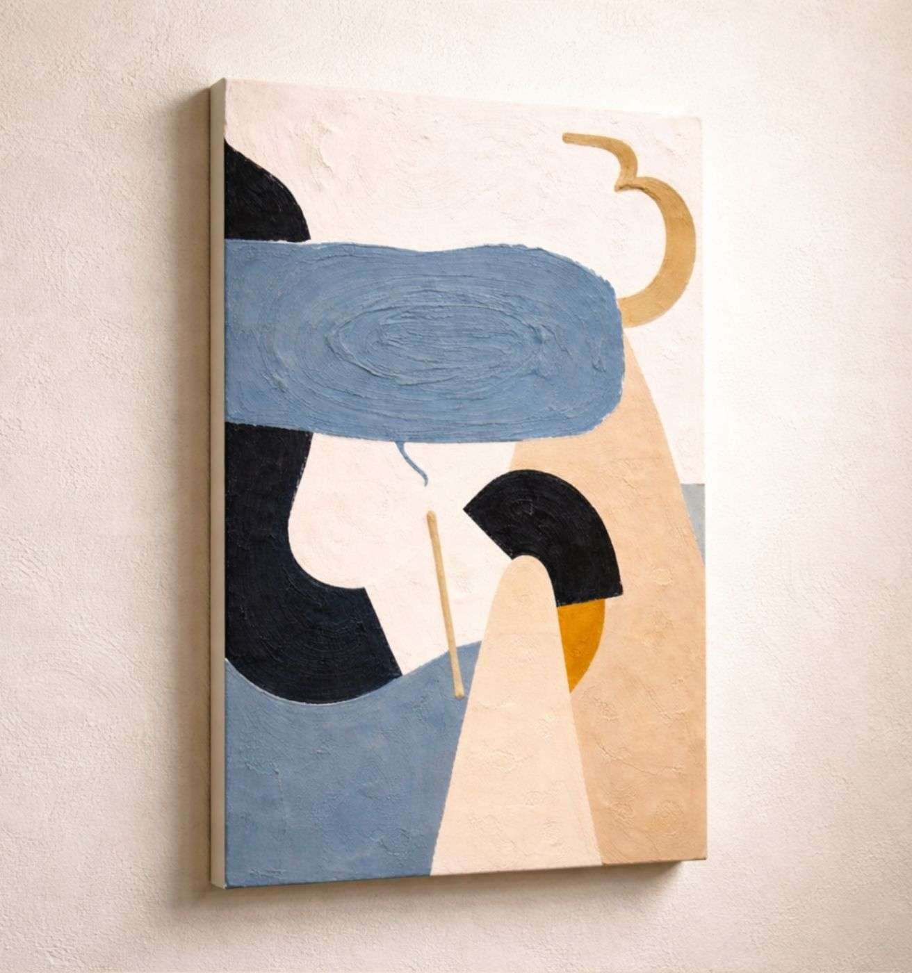 Abstract Textured Modern Painting For Living Room and Home Wall Art | Modern Art Canvas Painting & Modern Abstract Canvas Painting by KunjCart