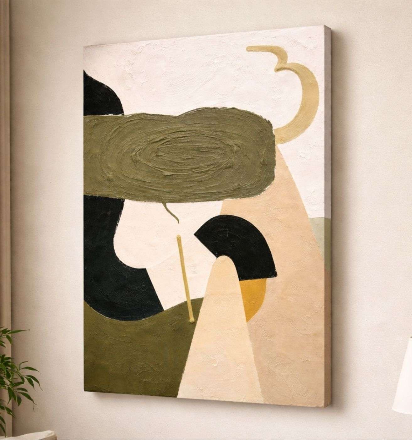 Modern Painting For Living Room Textured Abstract Wall Art | Modern Art Canvas Painting & Modern Abstract Canvas Painting by KunjCart