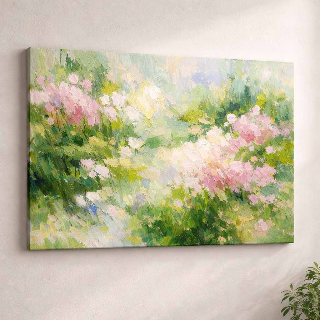 KunjCart Abstract Painting Floral Garden Texture Art | Abstract Canvas Painting | Modern Abstract Painting For Living Room Bedroom Decor