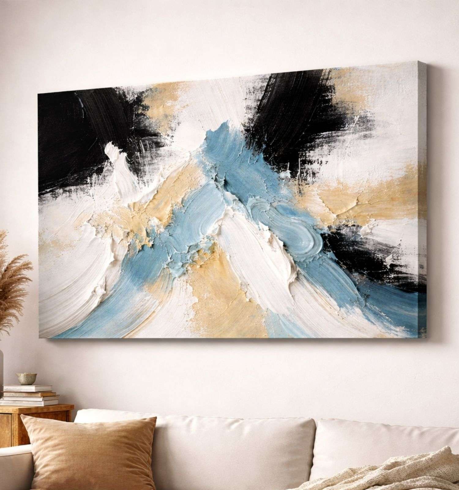 KunjCart Abstract Painting Textured Mountain Art | Abstract Canvas Painting | Modern Abstract Painting For Living Room Bedroom Wall Decor