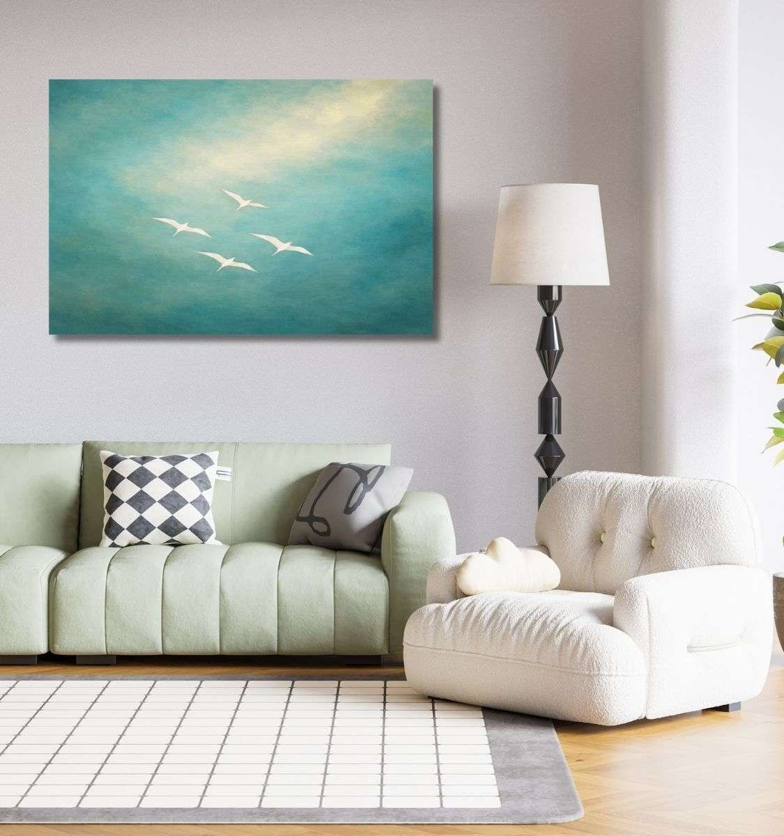 birds abstract canvas painting by kunj cart8