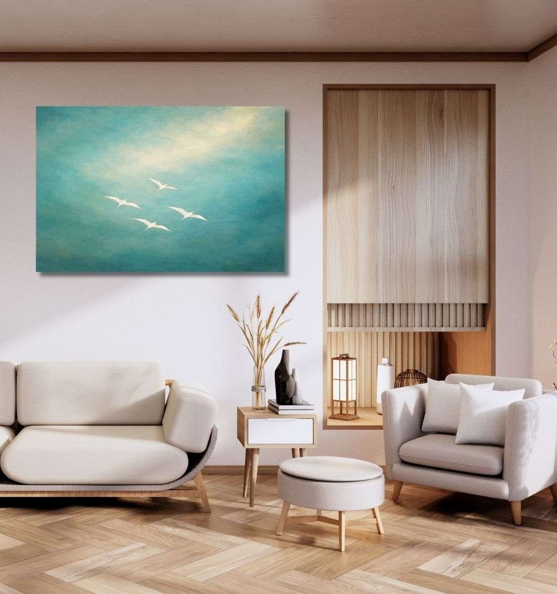 birds abstract canvas painting by kunj cart8