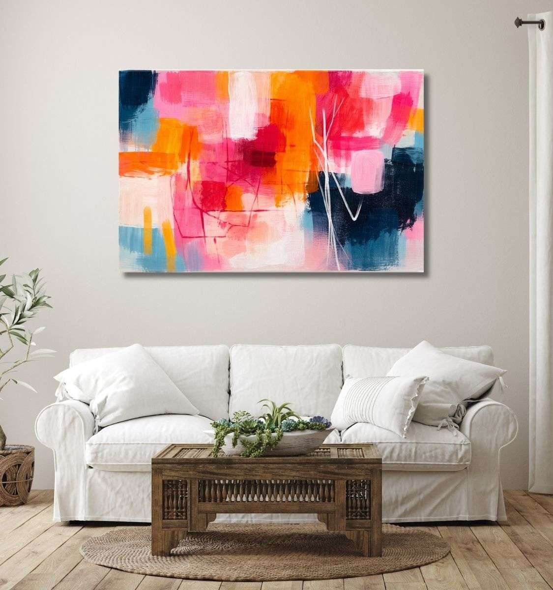 pink beautiful abstract canvas painting by kunj cart7