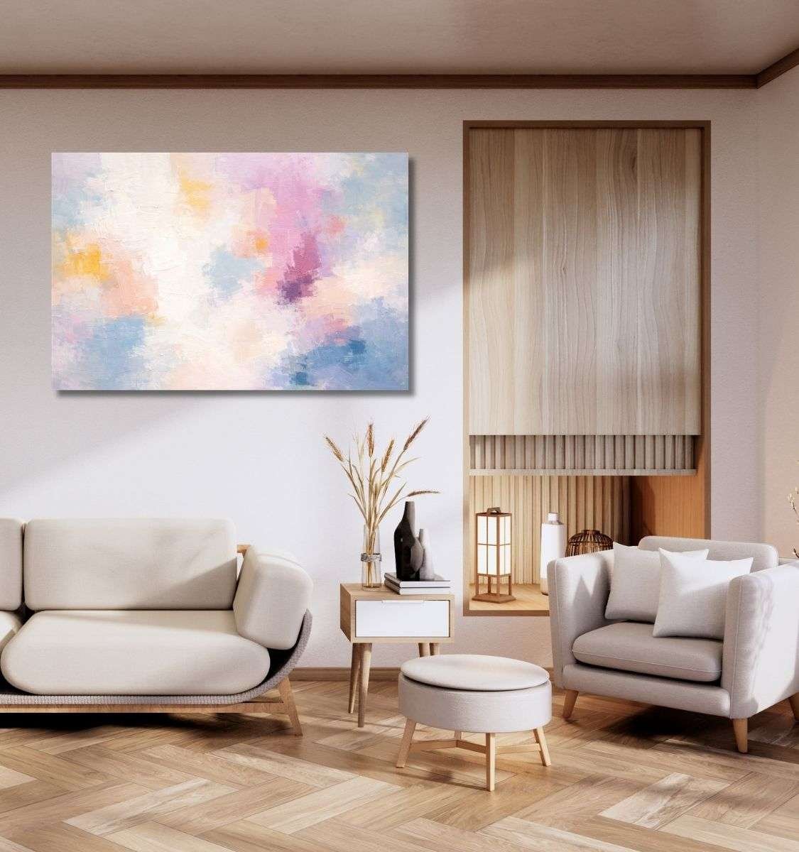 pink beautiful abstract canvas painting by kunj cart8