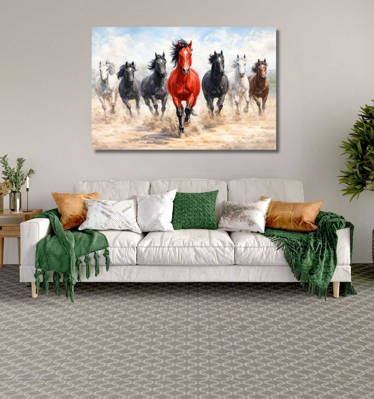 red and 7 horse painting1