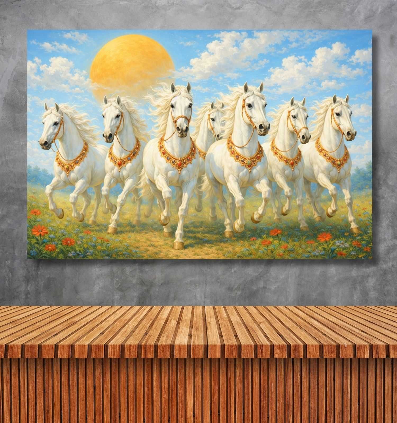 royal 7 horse canvas painting 1
