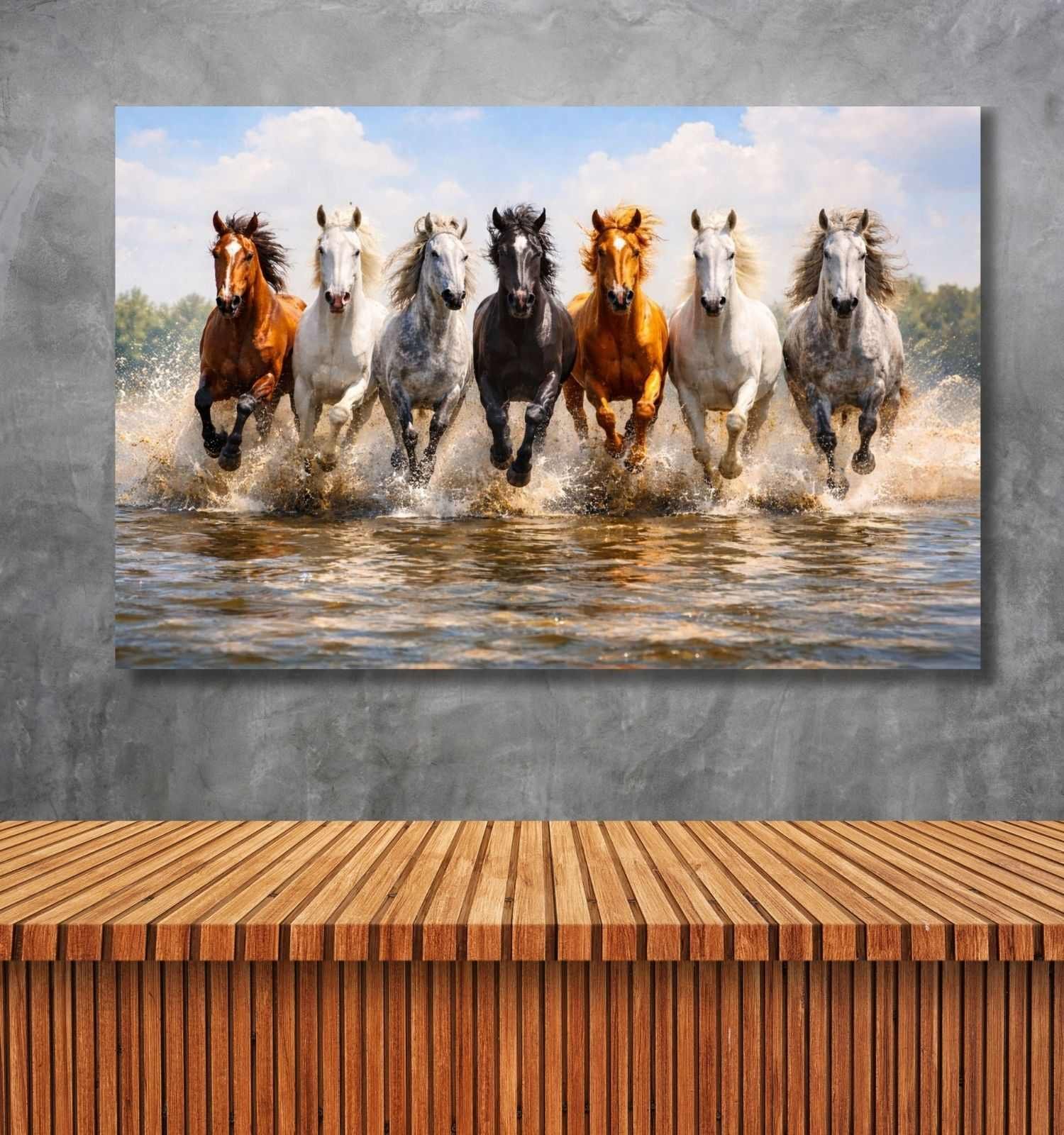 seven horses canvas painting 1