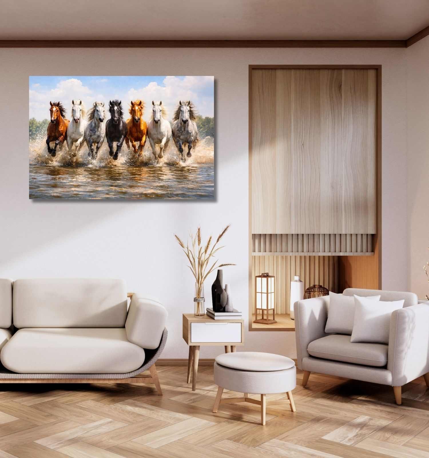seven horses canvas painting 1