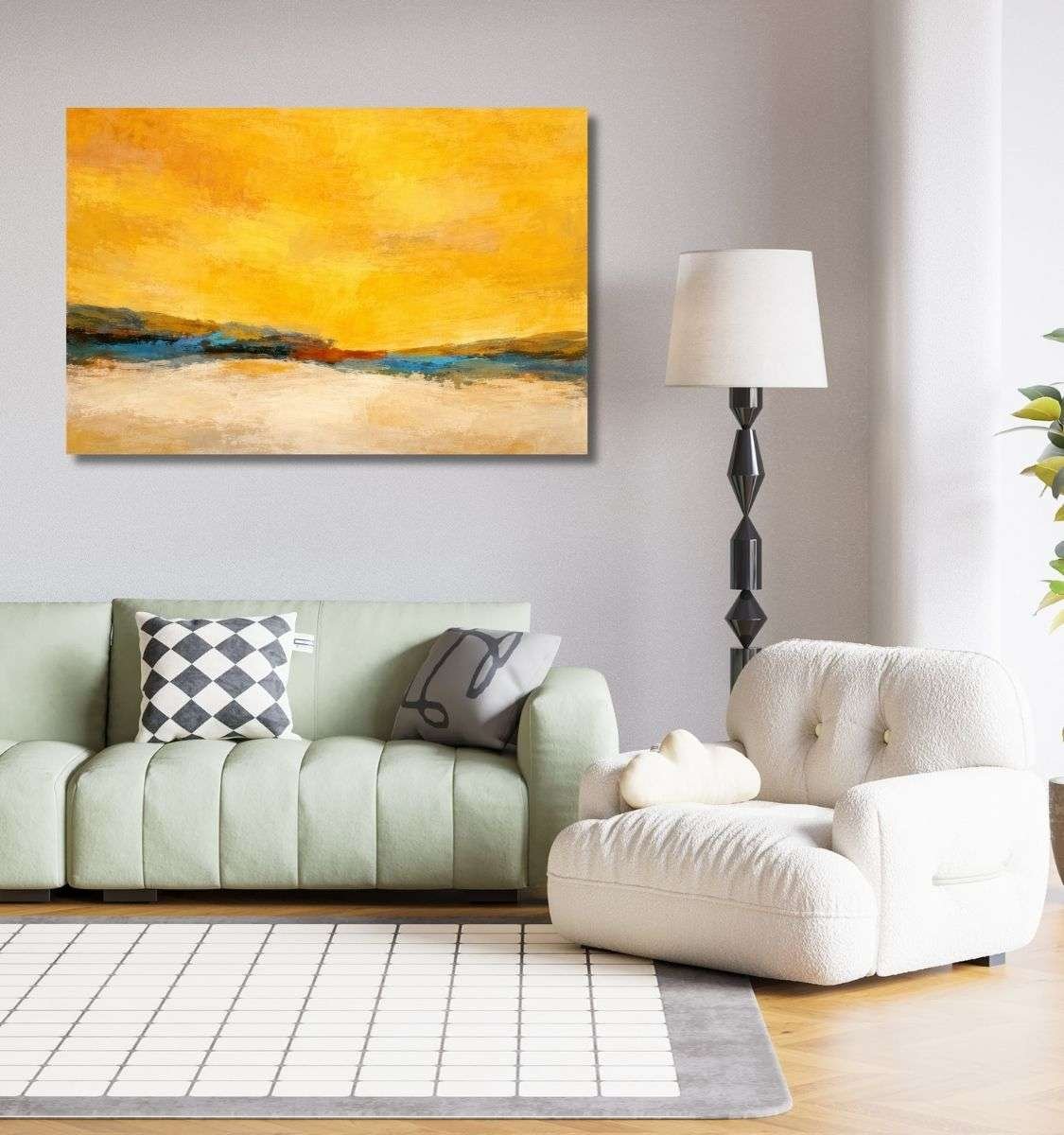 yellow abstract canvas painting by kunj cart8